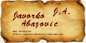 Javorko Abazović vizit kartica